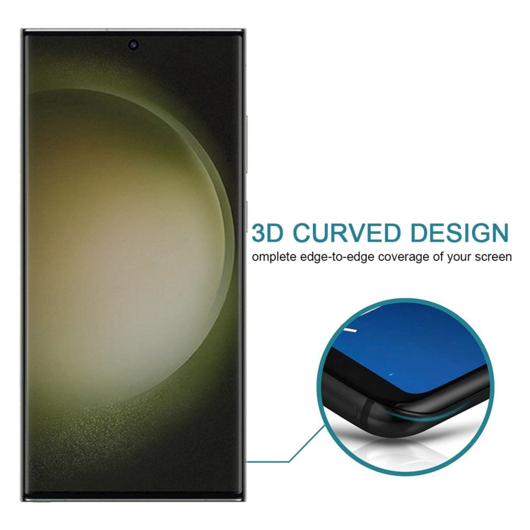 Pellicola in vetro temperato per privacy con bordo curvo 3D ultrasottile, supporto per sblocco, For Samsung Galaxy S23 Ultra 5G, For Samsung Galaxy S23+ 5G, For Samsung Galaxy S23 5G
