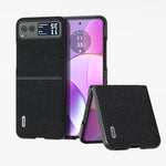 ABEEL Custodia per telefono in vera pelle con trama incrociata, For Motorola Razr 60 Ultra/Razr 70 Ultra, For Motorola Razr 40, For Motorola Razr 40 Ultra