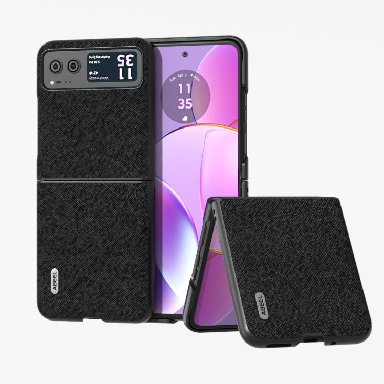 ABEEL Custodia per telefono in vera pelle con trama incrociata, For Motorola Razr 60 Ultra/Razr 70 Ultra, For Motorola Razr 40, For Motorola Razr 40 Ultra