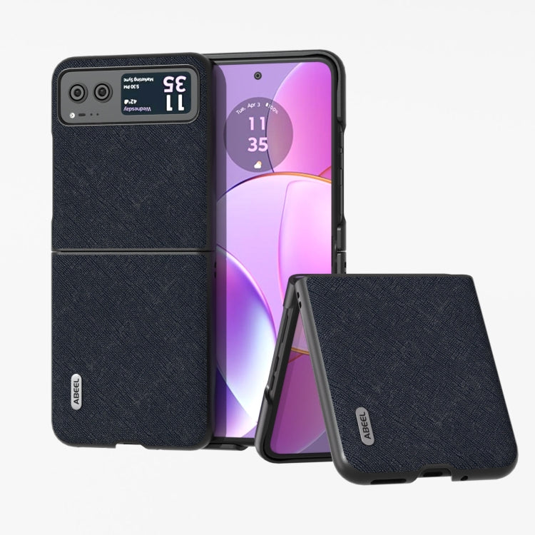 ABEEL Custodia per telefono in vera pelle con trama incrociata, For Motorola Razr 60 Ultra/Razr 70 Ultra, For Motorola Razr 40, For Motorola Razr 40 Ultra