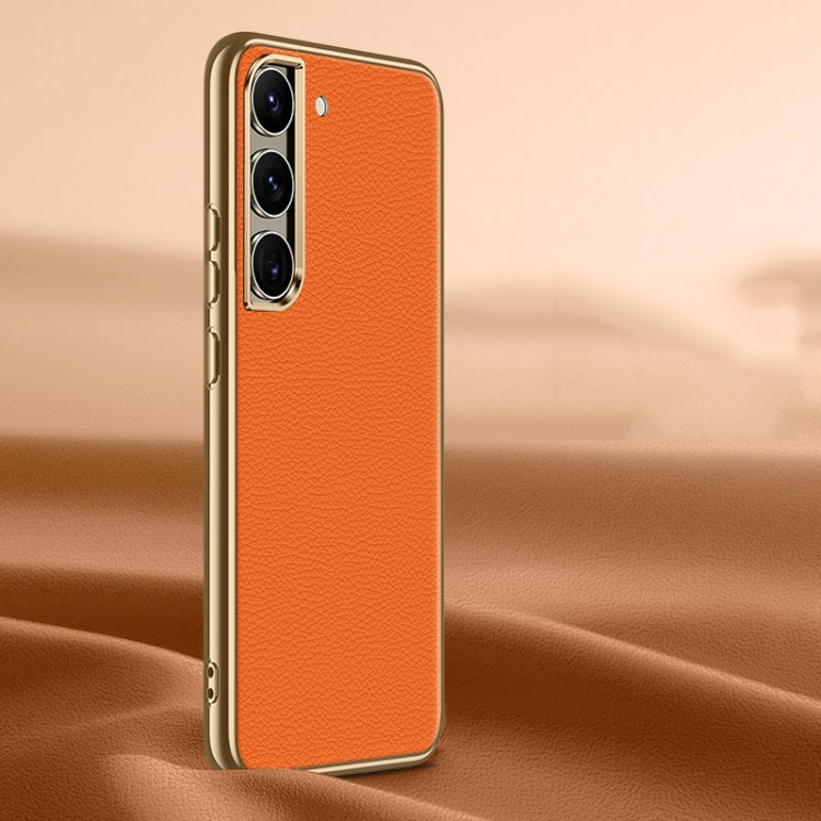 Custodia per telefono in vera pelle con texture Litchi, For Samsung Galaxy S23 Ultra 5G, For Samsung Galaxy S23 5G, For Samsung Galaxy S22 Ultra 5G, For Samsung Galaxy S22+ 5G, For Samsung Galaxy S22 5G