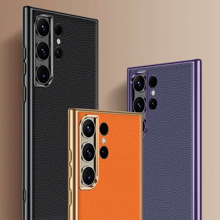 Custodia per telefono in vera pelle con texture Litchi, For Samsung Galaxy S23 Ultra 5G, For Samsung Galaxy S23 5G, For Samsung Galaxy S22 Ultra 5G, For Samsung Galaxy S22+ 5G, For Samsung Galaxy S22 5G