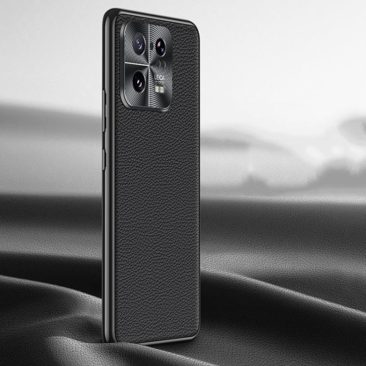 Custodia in pelle con texture Litchi per Xiaomi 13 Ultra