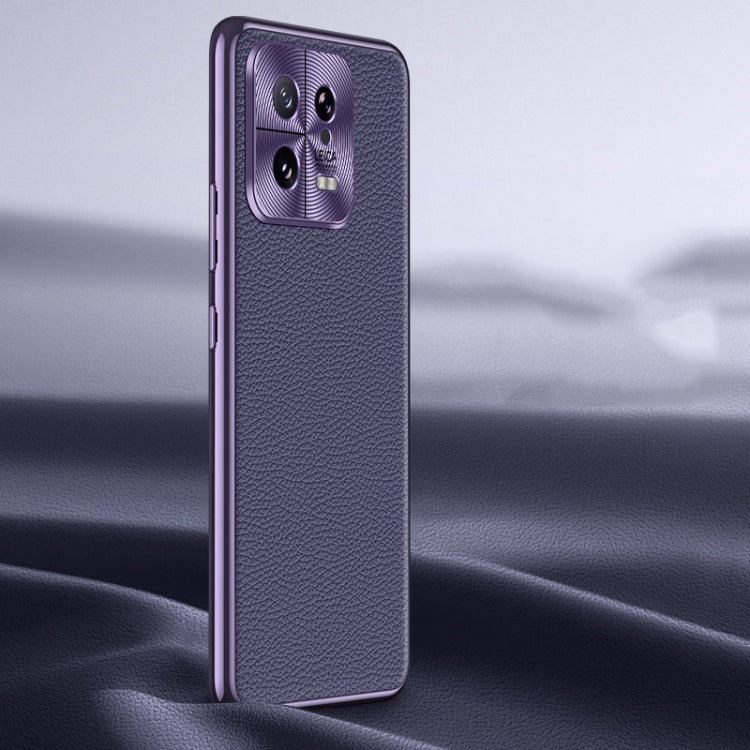Custodia in pelle con texture Litchi per Xiaomi 13 Ultra