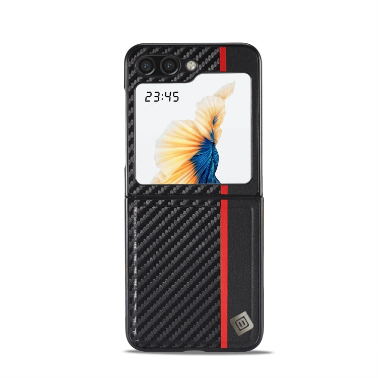 LC.IMEEKE Custodia per telefono in pelle con vibrazione orizzontale PU + TPU in fibra di carbonio, For Samsung Galaxy Z Fold5, For Samsung Galaxy Z Flip5