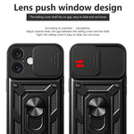 Cover per fotocamera scorrevole Design Custodia per telefono in TPU + PC, For iPhone 16 Plus, For iPhone 16, For iPhone 15 Pro