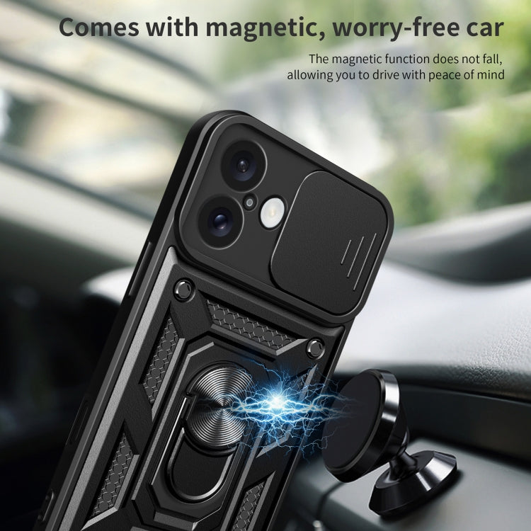 Cover per fotocamera scorrevole Design Custodia per telefono in TPU + PC, For iPhone 16 Plus, For iPhone 16, For iPhone 15 Pro