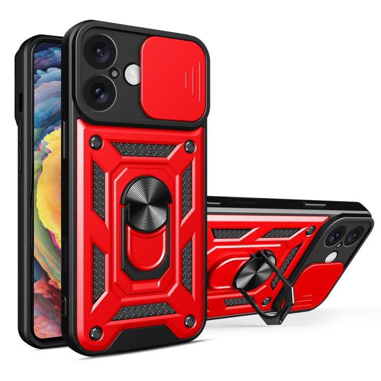 Cover per fotocamera scorrevole Design Custodia per telefono in TPU + PC, For iPhone 16 Plus, For iPhone 16, For iPhone 15 Pro