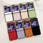 Custodia per telefono antiurto con cerniera in puro colore, For Samsung Galaxy Z Flip5