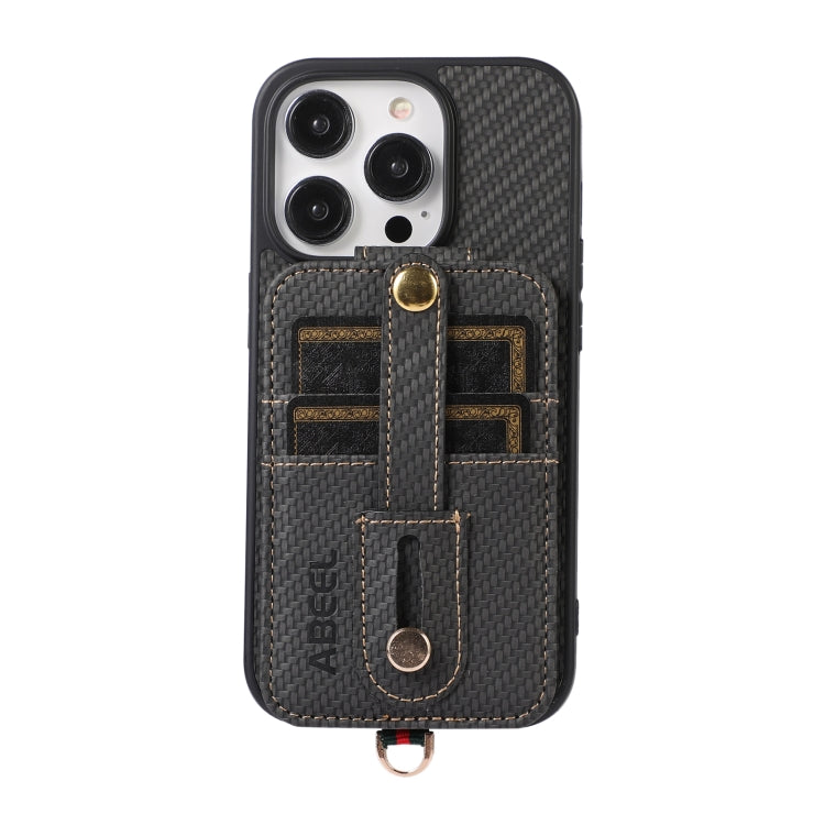 Custodia per cellulare con porta carte RFID in fibra di carbonio ABEEL, For iPhone 15 Pro Max, For iPhone 15 Pro, For iPhone 14 Pro, For iPhone 14 Pro Max, For iPhone 13 Pro Max, For iPhone 13 Pro