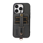 Custodia per cellulare con porta carte RFID in fibra di carbonio ABEEL, For iPhone 15 Pro Max, For iPhone 15 Pro, For iPhone 14 Pro, For iPhone 14 Pro Max, For iPhone 13 Pro Max, For iPhone 13 Pro