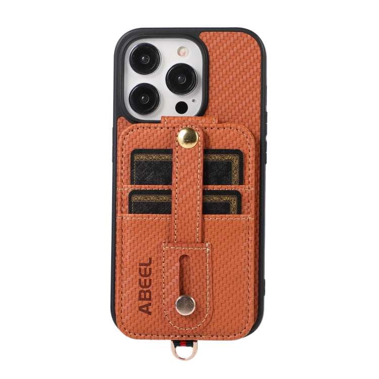 Custodia per cellulare con porta carte RFID in fibra di carbonio ABEEL, For iPhone 15 Pro Max, For iPhone 15 Pro, For iPhone 14 Pro, For iPhone 14 Pro Max, For iPhone 13 Pro Max, For iPhone 13 Pro