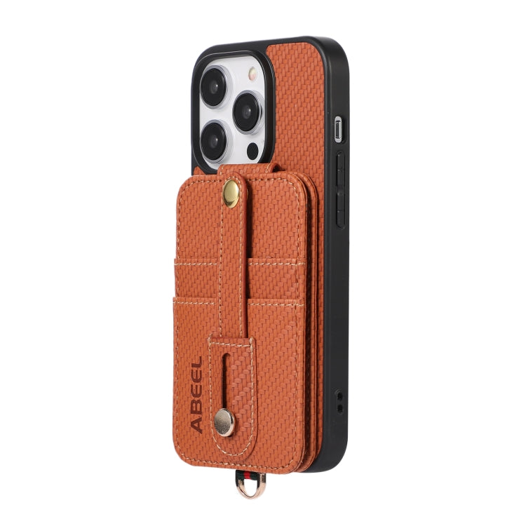 Custodia per cellulare con porta carte RFID in fibra di carbonio ABEEL, For iPhone 15 Pro Max, For iPhone 15 Pro, For iPhone 14 Pro, For iPhone 14 Pro Max, For iPhone 13 Pro Max, For iPhone 13 Pro