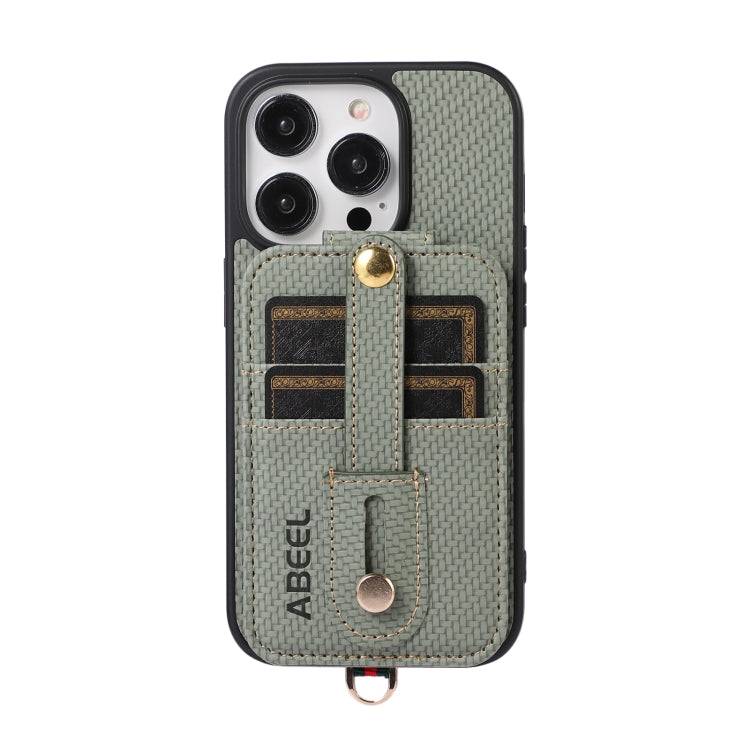 Custodia per cellulare con porta carte RFID in fibra di carbonio ABEEL, For iPhone 15 Pro Max, For iPhone 15 Pro, For iPhone 14 Pro, For iPhone 14 Pro Max, For iPhone 13 Pro Max, For iPhone 13 Pro