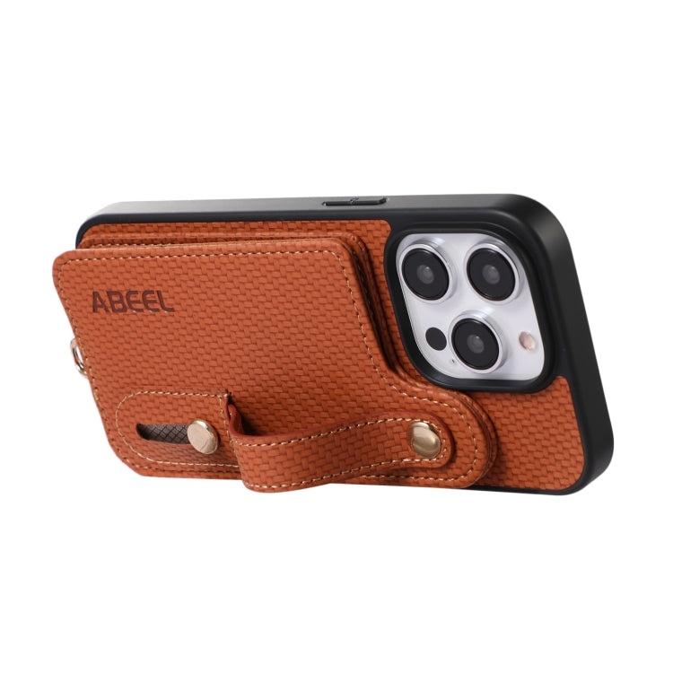 Custodia per cellulare con porta carte RFID in fibra di carbonio ABEEL, For iPhone 14 Pro, For iPhone 15 Pro Max, For iPhone 14 Pro Max, For iPhone 15 Pro, For iPhone 13 Pro Max, For iPhone 13 Pro