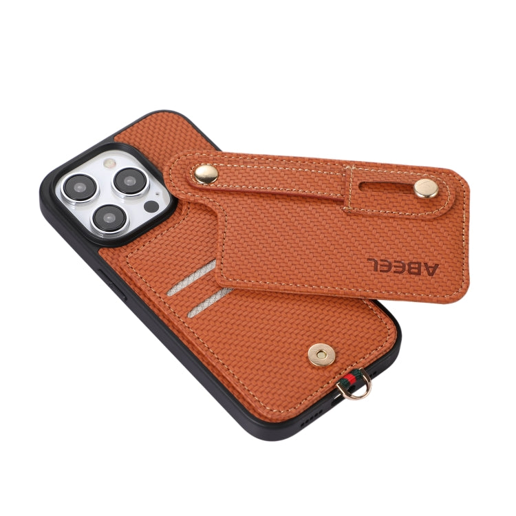 Custodia per cellulare con porta carte RFID in fibra di carbonio ABEEL, For iPhone 14 Pro, For iPhone 15 Pro Max, For iPhone 14 Pro Max, For iPhone 15 Pro, For iPhone 13 Pro Max, For iPhone 13 Pro