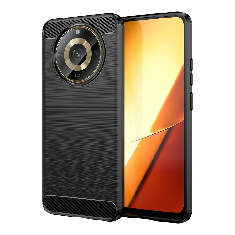 Custodia per telefono TPU in fibra di carbonio con trama spazzolata, For Realme Narzo 60X, For Realme C51, For Realme Narzo 60 Pro, For Realme Narzo 60, For Realme 11 5G, For Realme C65 4G