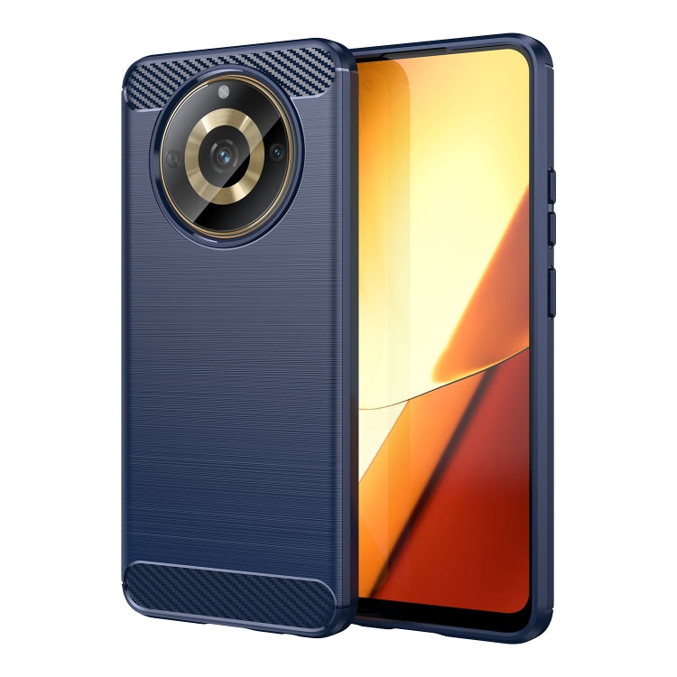 Custodia per telefono TPU in fibra di carbonio con trama spazzolata, For Realme Narzo 60X, For Realme C51, For Realme Narzo 60 Pro, For Realme Narzo 60, For Realme 11 5G, For Realme C65 4G