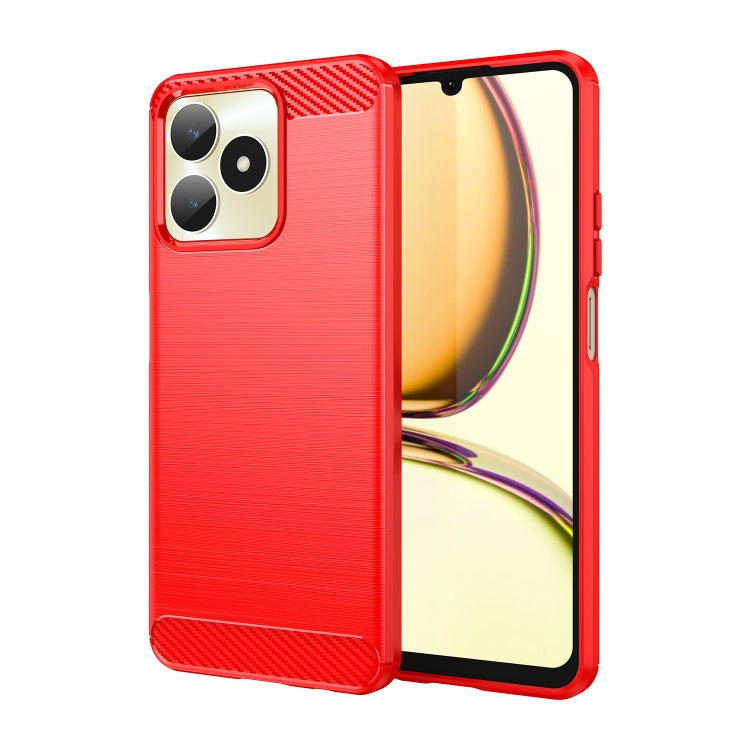 Custodia per telefono TPU in fibra di carbonio con trama spazzolata, For Realme Narzo 60X, For Realme C51, For Realme Narzo 60 Pro, For Realme Narzo 60, For Realme 11 5G, For Realme C65 4G