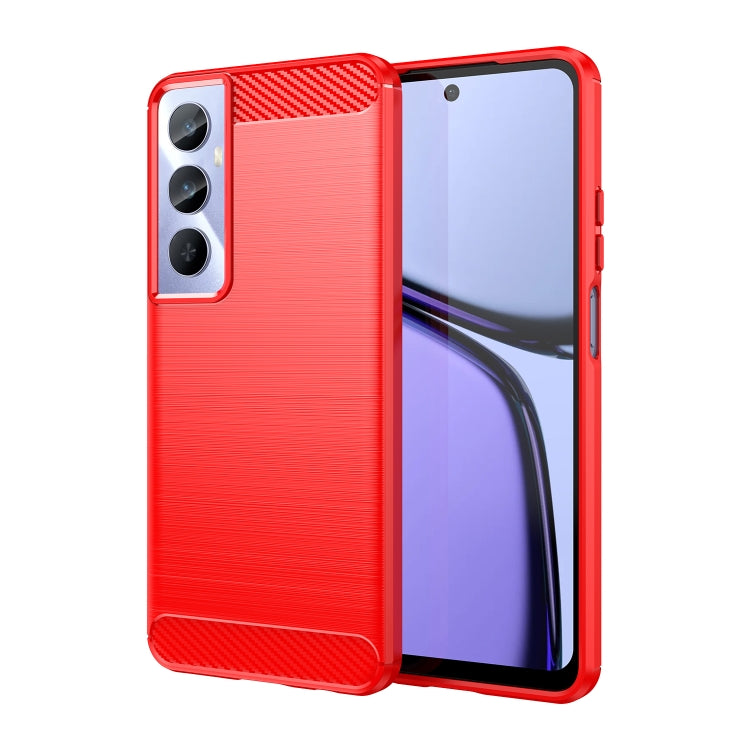 Custodia per telefono TPU in fibra di carbonio con trama spazzolata, For Realme Narzo 60X, For Realme C51, For Realme Narzo 60 Pro, For Realme Narzo 60, For Realme 11 5G, For Realme C65 4G