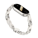 Cinturino per orologio con fibbia magnetica a catena in pelle vuota, For Xiaomi Smart Band 10 / 9 / 8