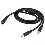 5,5 x 2,5 mm da 1 a 2 femmina a maschio cavo di alimentazione adattatore splitter di alimentazione CC, lunghezza cavo: 70 cm