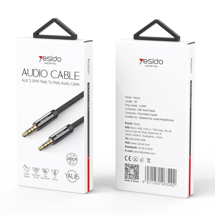 Cavo audio 3,5 mm maschio Yesido YAU15 2m