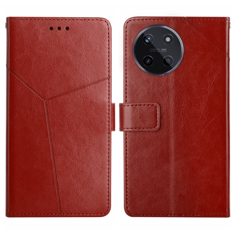 HT01 Cassa del telefono di cuoio di vibrazione del modello a forma di Y, For Realme C67 4G, For Realme 11 5G Global, For Realme C53, For Realme 11 4G Global