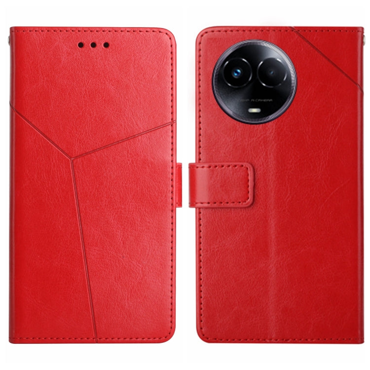 HT01 Cassa del telefono di cuoio di vibrazione del modello a forma di Y, For Realme C67 4G, For Realme 11 5G Global, For Realme C53, For Realme 11 4G Global