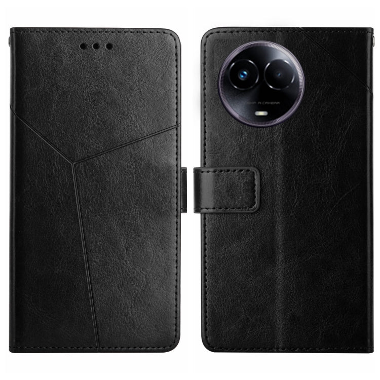 HT01 Cassa del telefono di cuoio di vibrazione del modello a forma di Y, For Realme C67 4G, For Realme 11 5G Global, For Realme C53, For Realme 11 4G Global
