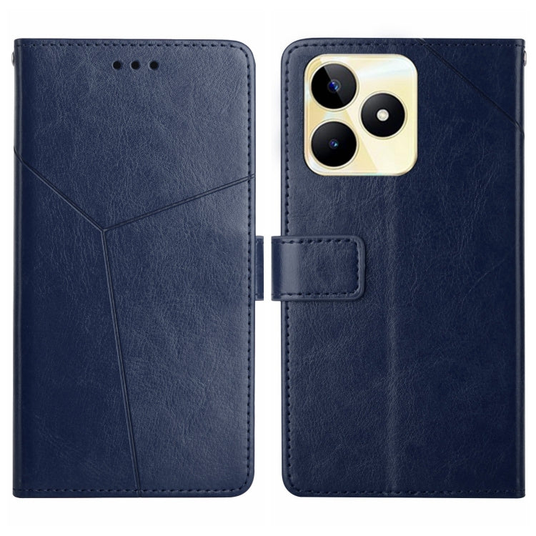 HT01 Cassa del telefono di cuoio di vibrazione del modello a forma di Y, For Realme C67 4G, For Realme 11 5G Global, For Realme C53, For Realme 11 4G Global