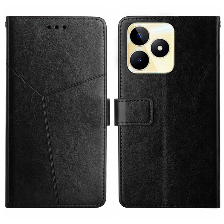 HT01 Cassa del telefono di cuoio di vibrazione del modello a forma di Y, For Realme C67 4G, For Realme 11 5G Global, For Realme C53, For Realme 11 4G Global