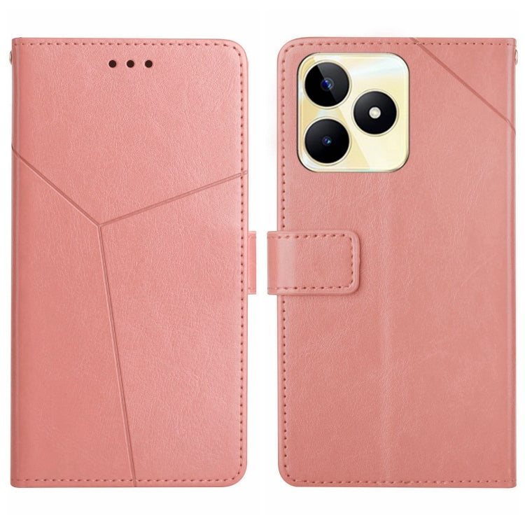 HT01 Cassa del telefono di cuoio di vibrazione del modello a forma di Y, For Realme C67 4G, For Realme 11 5G Global, For Realme C53, For Realme 11 4G Global