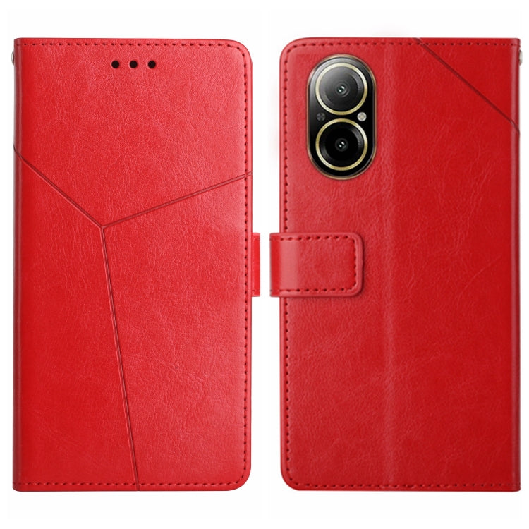 HT01 Cassa del telefono di cuoio di vibrazione del modello a forma di Y, For Realme C67 4G, For Realme 11 5G Global, For Realme C53, For Realme 11 4G Global