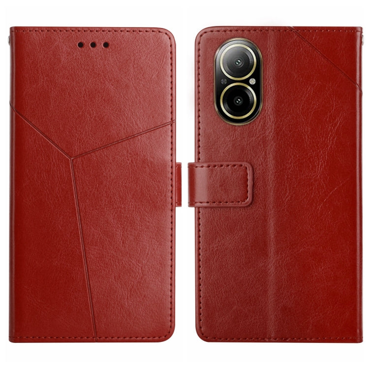 HT01 Cassa del telefono di cuoio di vibrazione del modello a forma di Y, For Realme C67 4G, For Realme 11 5G Global, For Realme C53, For Realme 11 4G Global