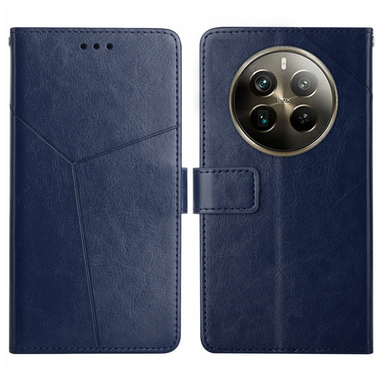 HT01 Cassa del telefono di cuoio di vibrazione del modello a forma di Y, For Realme C63 5G, For Realme 12 5G Global, For Realme 12+ Global, For Realme 12 Pro/12 Pro+ Global