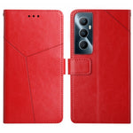 HT01 Cassa del telefono di cuoio di vibrazione del modello a forma di Y, For Realme C65 4G
