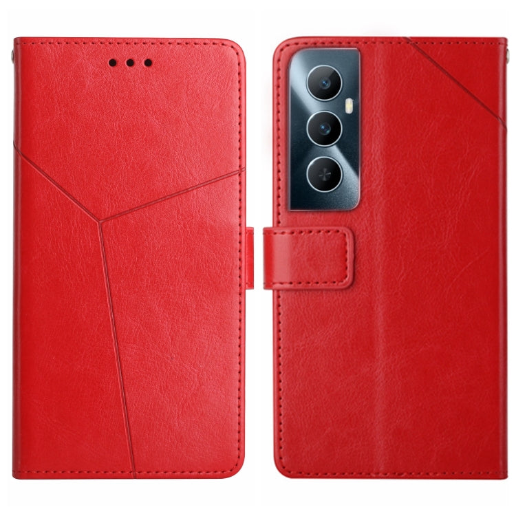HT01 Cassa del telefono di cuoio di vibrazione del modello a forma di Y, For Realme C65 4G