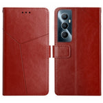 HT01 Cassa del telefono di cuoio di vibrazione del modello a forma di Y, For Realme C65 4G