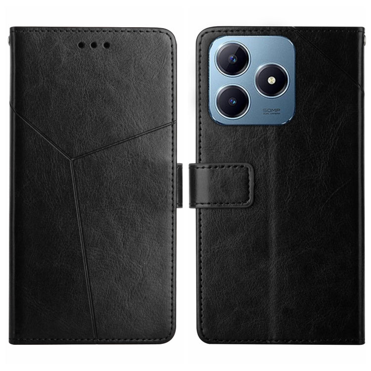 HT01 Cassa del telefono di cuoio di vibrazione del modello a forma di Y, For Realme C75 4G, For Realme 13+ 5G Global, For Realme 13 Pro 5G / 13 Pro+ 5G, For Realme C63 4G Global/ C61