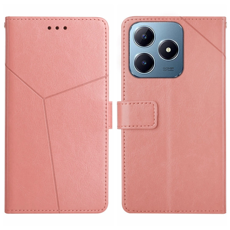 HT01 Cassa del telefono di cuoio di vibrazione del modello a forma di Y, For Realme C75 4G, For Realme 13+ 5G Global, For Realme 13 Pro 5G / 13 Pro+ 5G, For Realme C63 4G Global/ C61