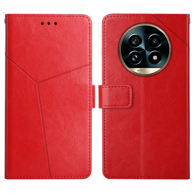 HT01 Cassa del telefono di cuoio di vibrazione del modello a forma di Y, For Realme C75 4G, For Realme 13+ 5G Global, For Realme 13 Pro 5G / 13 Pro+ 5G, For Realme C63 4G Global/ C61