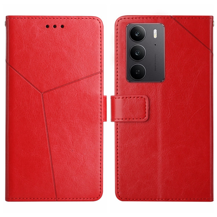 HT01 Cassa del telefono di cuoio di vibrazione del modello a forma di Y, For Realme C75 4G, For Realme 13+ 5G Global, For Realme 13 Pro 5G / 13 Pro+ 5G, For Realme C63 4G Global/ C61