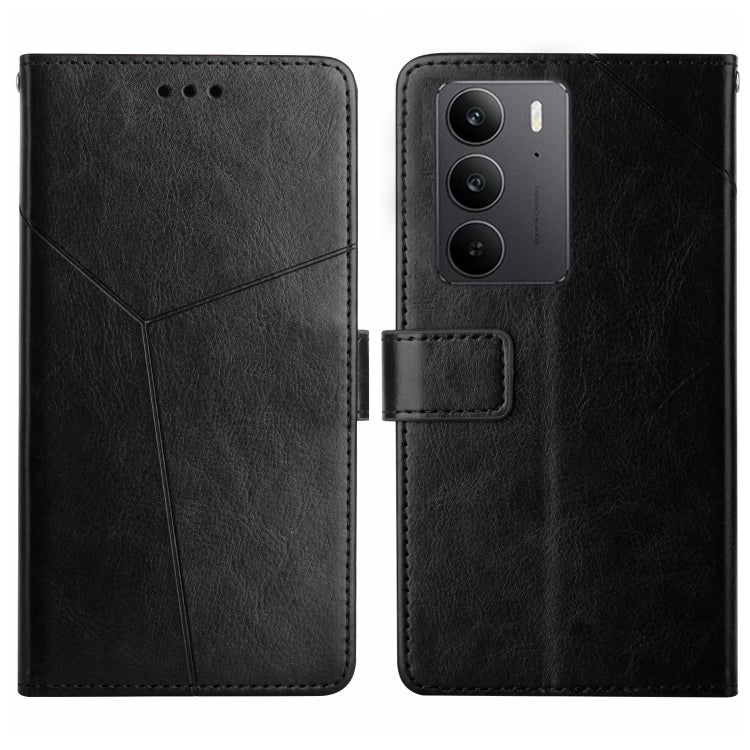 HT01 Cassa del telefono di cuoio di vibrazione del modello a forma di Y, For Realme C75 4G, For Realme 13+ 5G Global, For Realme 13 Pro 5G / 13 Pro+ 5G, For Realme C63 4G Global/ C61