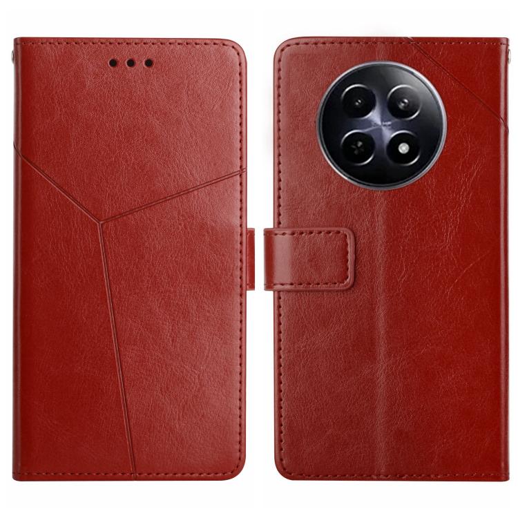 HT01 Cassa del telefono di cuoio di vibrazione del modello a forma di Y, For Realme C75 4G, For Realme 13+ 5G Global, For Realme 13 Pro 5G / 13 Pro+ 5G, For Realme C63 4G Global/ C61