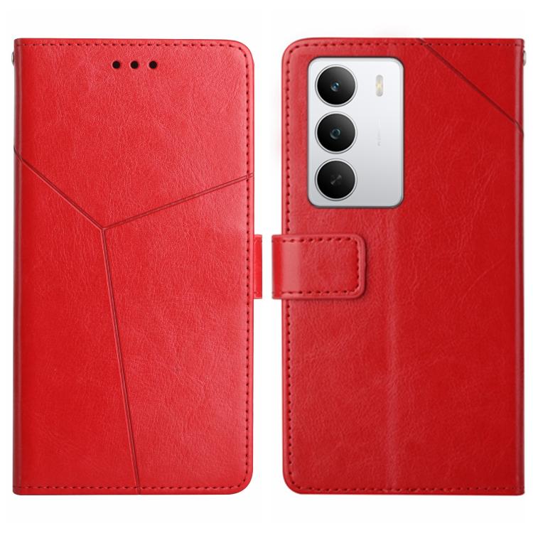HT01 Cassa del telefono di cuoio di vibrazione del modello a forma di Y, For Realme C75 5G, For Realme 14 5G Global / P3 5G Global, For Realme P3 Pro 5G Global, For Realme 14 Pro+ 5G