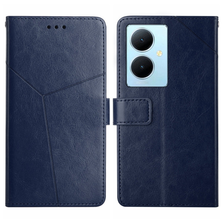 HT01 Cassa del telefono di cuoio di vibrazione del modello a forma di Y, For vivo V50 5G Global, For vivo Y03 4G, For vivo Y200e / Y100 IDN / V30 Lite India 5G, For vivo Y78+