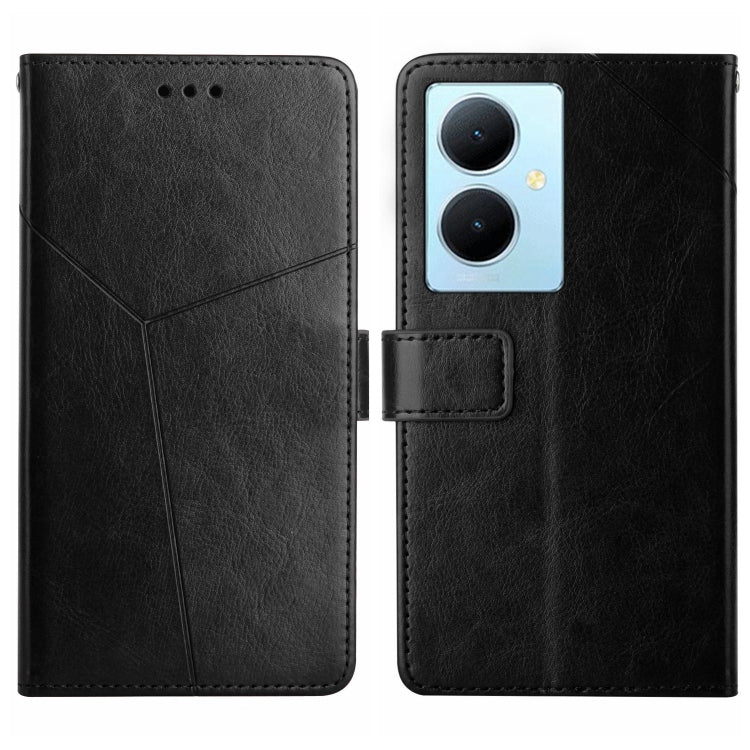 HT01 Cassa del telefono di cuoio di vibrazione del modello a forma di Y, For vivo V50 5G Global, For vivo Y03 4G, For vivo Y200e / Y100 IDN / V30 Lite India 5G, For vivo Y78+