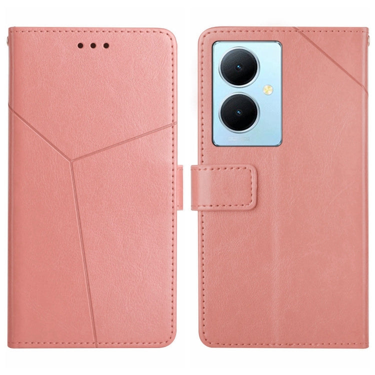 HT01 Cassa del telefono di cuoio di vibrazione del modello a forma di Y, For vivo V50 5G Global, For vivo Y03 4G, For vivo Y200e / Y100 IDN / V30 Lite India 5G, For vivo Y78+