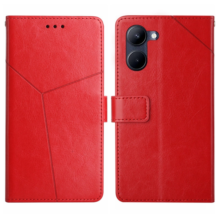 HT01 Cassa del telefono di cuoio di vibrazione del modello a forma di Y, For vivo V50 5G Global, For vivo Y03 4G, For vivo Y200e / Y100 IDN / V30 Lite India 5G, For vivo Y78+